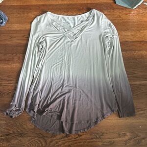 American Eagle Ombré Crisscross Front Long Sleeve